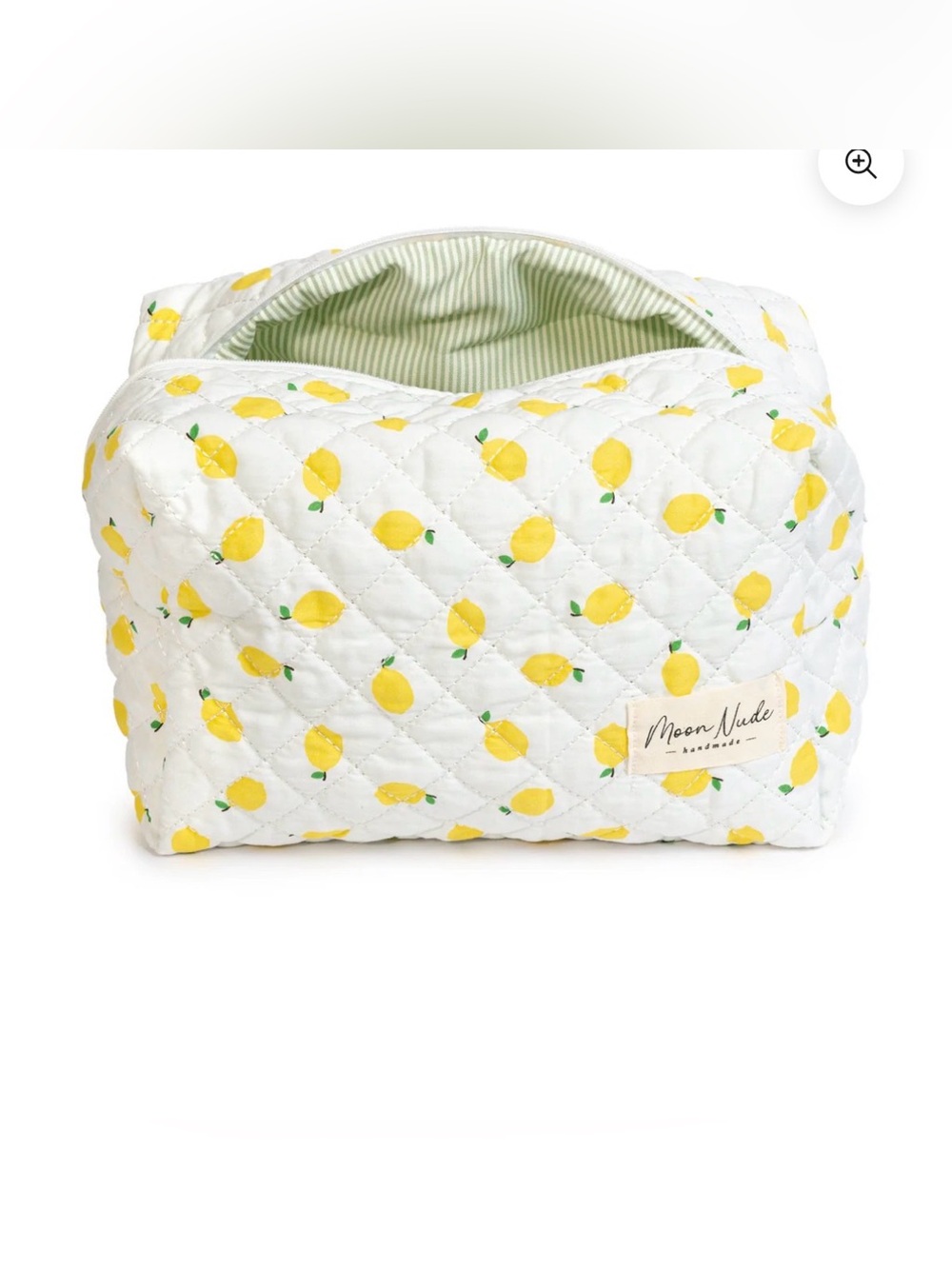 Moon Nude Quilted Lemon Cosmetic Pouch - White & Yellow